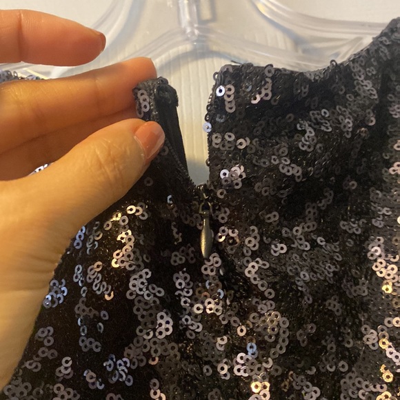 NWT Forever 21 Black Sparkle Dress with Sheer Bottom in Small - Picture 5 of 7